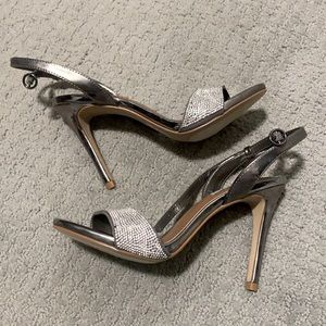 Steve Madden pewter silver metallic heels